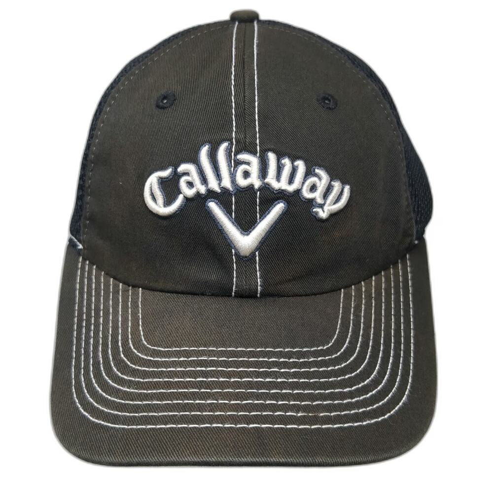 Callaway Baseball Cap Black One Size Mesh Back Embroidered Logo Golf Curved Hat